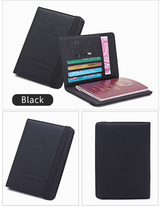 Premium Quality - 1 Pc Multi-Function Leather Passport Cover Credit Cards Holder Travel Cover Case - Couture - High-end