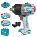 TOTAL Cordless impact wrench Li-ion 20V / 4Ah / 500Nm. 
