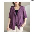 Lian Loose Cotton Ancient 2024 Large Short Coat Size Small Hat Top Female Art Style Summer Quality Female Leisure Coat Thin Complex Wide Break 〕. 