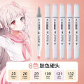 Skin Color Marker Pen Student Art Special Washable Paintbrush Double-Headed Watercolor Pen Oily Junior High School Student Anime Special. 