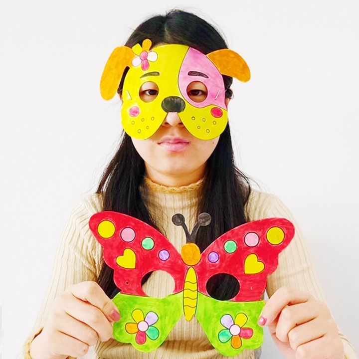 8Piece%20Kids%20Cartoon%20Animal%20DIY%20Graffiti%20Art%20Crafts%20Mask%20Toy%20Paper%20Mask%20Hand-painted%20White%20Paper%20Card%20Material%20with%20Color%20Pens%20-%20Image%206