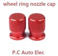 Motorcycle or car Aluminium Alloy Tire valve cap. wheel ring nozzle cap- Red. 