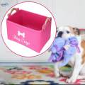 Pet Toy Organizer Box Rectangular Cat Toy Box 14.96 x 9.84 x 7.09Inches. Pink. 