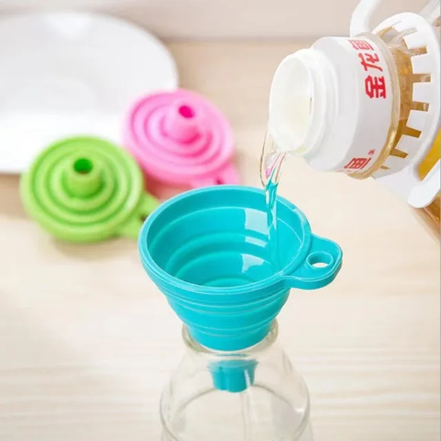 3Pcs Foldable Funnel Silicone Liquid Funnel Washer Fluid Change Portable Car Engine Oil Change Tool Car Accessories Kitchen Tool