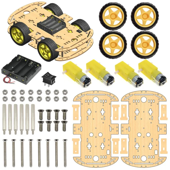 4%20Wheel%20Drive%20Smart%20Robot%20Chassis%20Kit%20-%20Image%202