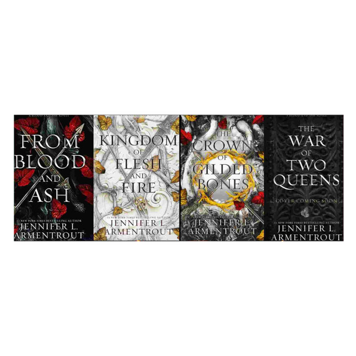 Blood and Ash Series (From Blood and Ash, A Kingdom of Flesh and Fire, The Crown of Gilded Bones, The War of Two Queens) by Jennifer L. Armentrout (Premium Print and Matte Cover)