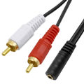 Universal 3.5mm Stereo Audio Female Jack o 2 RCA Male Socket o Headphone 3.5 Y Adapter Cable 50cm.