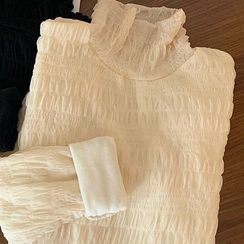 Women's Lace Bottoming Shirt Fall and Winter Inner Wear Turtleneck Thermal Top New Popular Western Style