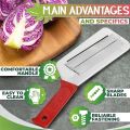 Durable and Sharp Cabbage Kitchen Knife vegetable cutter slicer with Premium Stainless Steel Cabbage Cutter with Two Sharp Blades Easy to Clean-The Asia Express. 