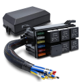 SRIWEN 12V Automotive Fuse and Relay Box, with Pre-Wires, Waterproof Fuse Relay Block, Universal Fuse Block and Relay Kit. 