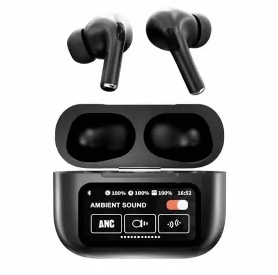Airpods%20A9%20Pro%20Touch%20Screen%20Display%20with%20ANC%20ENC%20TWS%20Earbuds%20-%20Black%20-%20Image%203