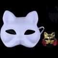 1 Pcs Anime Halloween Foxes Mask Japanese Cosplay Rave Hand-Painted Anime Demon Slayer Half Face Cat Masks Festival Party Props.