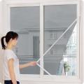 4.5/5 Feet Mosquito Window Net—DIY Screen Window Mesh Replacement Curtain Mosquito Net with Sticky Hook & Loop.