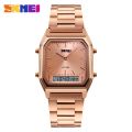 SKMEI 1220 Alloy Case 30M Waterproof Luminous Business Classic Quartz Digital Dual Display Watch.