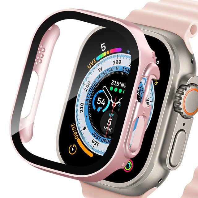 For Apple Watch Ultra 49mm Case Screen Protector Protective Cover for iWatch Ultra 8 49mm PC Screen Protector Bumper Tempered Glass+Cover for Apple Watch Case Ultra 49mm