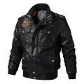 MA-1 Air Force Pilot Leather Jacket Men's Spring and Autumn Windproof Waterproof Motorcycle Riding Suit Casual Retro Work Top. 
