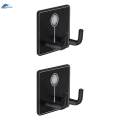 2x Wall Mounted Racket Rack Portable Wall Hook Metal Badminton Racket Hook.