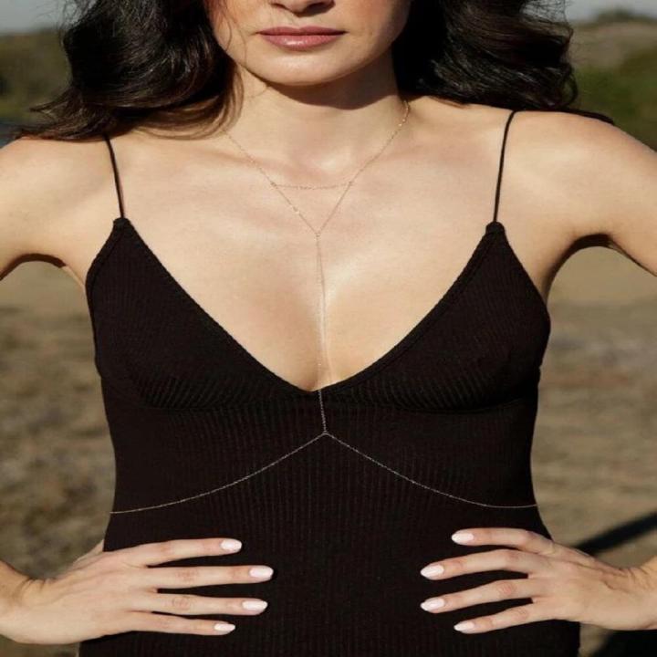 body chain minimalist style bikini necklace necklace chain female personality metal chain chest ditch chain