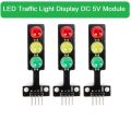 LED Traffic Light Display DC 5V Module LED Light Bulbs Digital Signal Output Ordinary Red Yellow Green 3 Color Light Separate Control Board For Arduino.