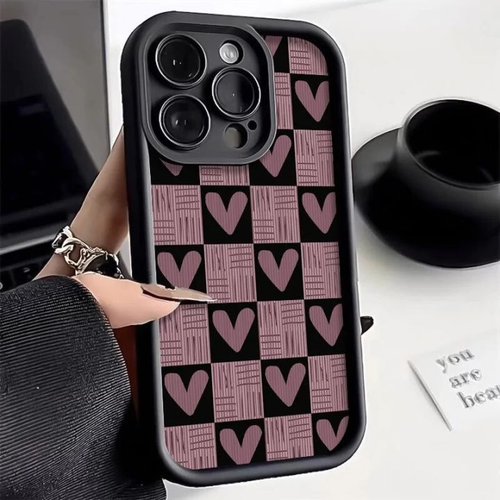 Cute Love Heart Couples Camera Protection Case For iPhone 11 12 13 14 Pro Max 15 Pro Max X XR Max 7 8 Plus Soft TPU Back Cover