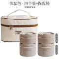 New 304 stainless steel insulated circular Japanese student portable lunch box microwave oven double layer bento box.
