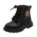 Kids Tide Boots Boys Shoes Autumn Winter Leather Children boots Fashion Toddler Girls Warm Winter Boots Kids Snow Black shoes.