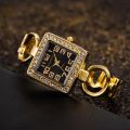 Women's Watches Open Bracelet Watch Set Diamond Dial Square Girls' Watch Hollow Out Female's Fashion Quartz Wristwatch.