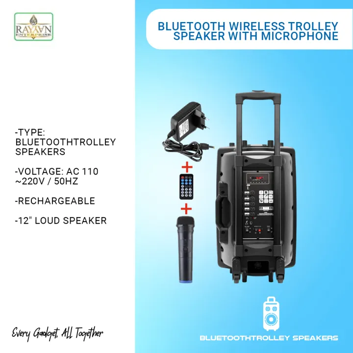 Bluetooth%20Wireless%20Microphone%20And%20Rechargeable%20Functions%20With%20Trolley%20Speakers%20=%20Speaker%20Size%2012%20"%20-%20%20Bluetooth%20Speaker%20-%20Image%203
