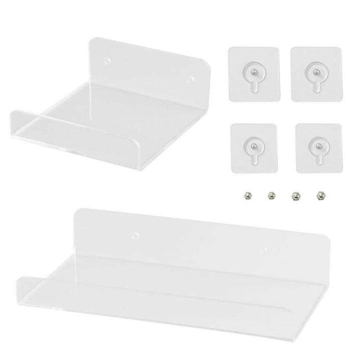 Wall Mounted Security Camera Shelf Transparent Floating Shelf For Router Punch-Free Shelf Adhesive Home Office Display Stand