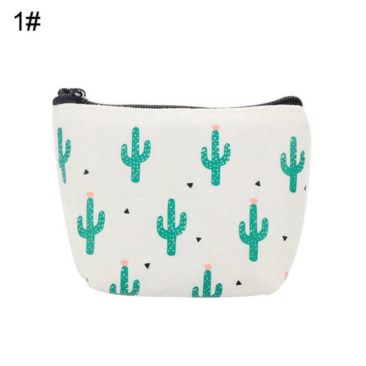 New Cactu Print tudent Keychain Pencil Cae Zipper torage Coin Pouch Mini Bag