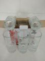 good quality strong crystal clear unique design Heavy 320 Ml Drinking Water glass set 6 pcs.
