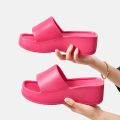 Women Fashion Slippers 6cm Wedge Heel Outdoor Indoor Slides Eva Soft Flip Flops Thick Sole Anti-Slip Sandals for Girls.