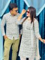 Ready Made Slab Cotton Viral Couple Set Matching Dress Traditionally Dress Fashionable Long Salwar Kameez Full Sleves Shirt For Stylish Woman  Man 2pis. 