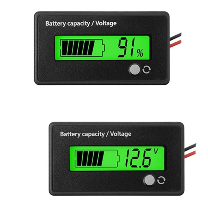 2 Pcs DC Battery Meter Lead-Acid and Lithium Ion Battery Indicator