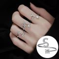 Alphabet Letters Stone Rings for Women, Adjustable Initial Letter Ring Gift for Women, Name Word Finger Ring for Party, Wedding, Dating, Festivals, Birthday. 