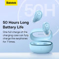 Baseus Bowie WM02+ Wireless Bluetooth Earphone Transparent Case With Smart Display Wireless Earbuds With Mic Touch Control App Support Low-Latency Earphone. 