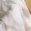 Pure White Shiny Silver Wire Stripe Tulle Curtains for Living Room Modern Simple Window Screen Bedroom Voile Blinds for windows.