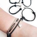 4pcs/set Four-leaf Clover Magnetic Couple Bracelet for Best Friend Women Men Adjustable Braided Bracelet Friendship Jewelry Gift.