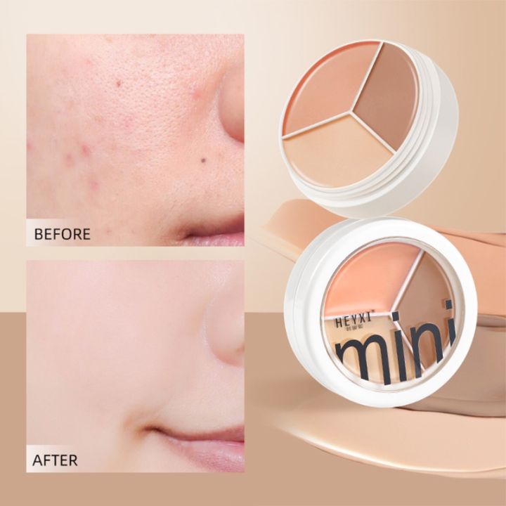 【In-Demand Item】 HEYXI 3 Colors Concealer Cover Acne Dark Circles Long-lasting Moisturizing Waterproof Sweatproof Facial