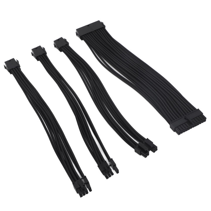 PSU Cable Extension 30cm 4PCS PC Extension Cable Set with Combs for GPU