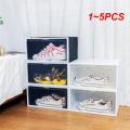 1~5PCS Transparent Shoes Box Plastic Sneaker Box Stackable Shoes Organizers Dustproof Shoe Cabinet ShoeCase Shoe Display Drawer. 