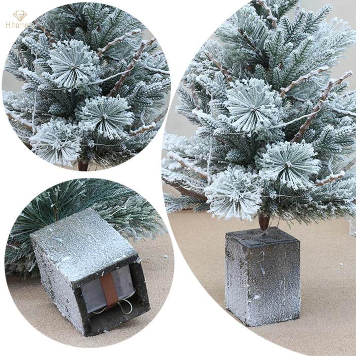 Artificial%20Christmas%20Tree%20with%20Lights%20Wooden%20Base%20for%20Bedroom%20Porch%20Garden%20450mmx450mmx680mm%20-%20Image%208