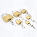1pc 32mm Small Brass Lock With Key Box Locker Luggage Padlock. 