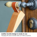 Wooden Door Wedge Stopper Non-Slip Solid Wood Door Stoppers Sturdy and Durable Door Stop Wedge with Hanging Leather (1 Pcs).