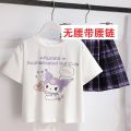 Sanrio Kuromi girl T-shirt short skirt suit 2022jk college style uniform girl suit short sleeve. 
