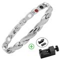 Women's Fashion Twisted Titanium Steel Bracelet 4 Elements Healthy Bio Magnetic Negative Ion Germanium Bracelets for Women. 