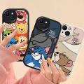 Casing For Iphone 14 13 12 Pro Max Case Soft Couple Back Cover Anime Cat And Mouse Tom Jerry Leather Silicone Shockproof Fashion Cute Anti-Knock Lens Protection Lambskin TPU. 