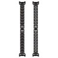 (COD Available) For Xiaomi Band 9 / 9 NFC Diamond Three Beads Stainless Steel Metal Watch Band. 