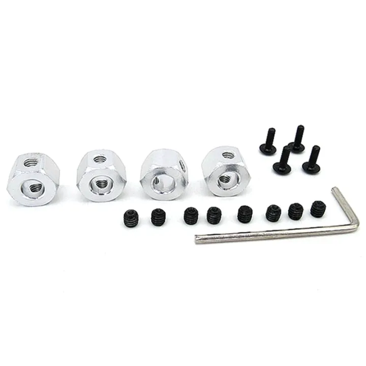 1%20Set%205Mm%20To%2012Mm%20Metal%20Combiner%20Wheel%20HUB%20Hex%20Adapter%20&%204%20Pcs%20Rubber%20Wheel%20Tire%20Tyre%20-%20Image%203
