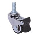 4Pcs Mini Small Casters 1 Inch M8X15Mm Tpe Silent Wheels With Brake Universal Casters Wheel For Furniture Bookcase Drawer. 